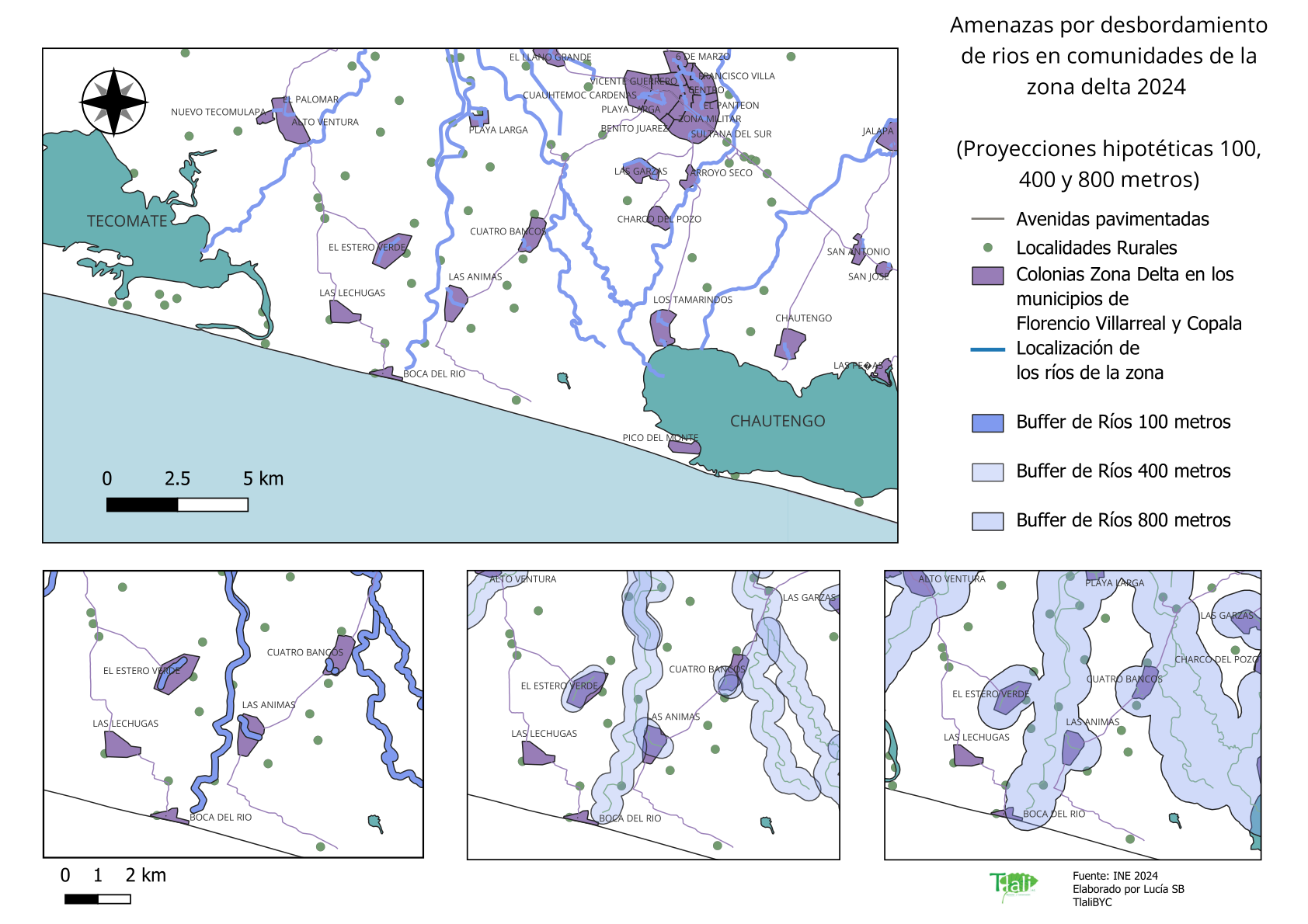 Amenazas por desbordamiento de ríos en comunidades de la zona delta 2024